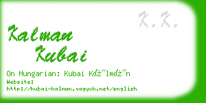 kalman kubai business card